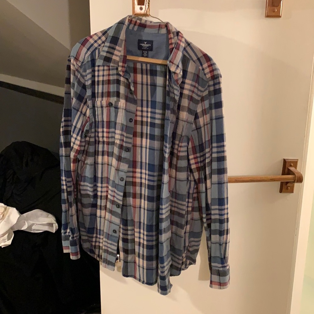 American Eagle plaid button up XL